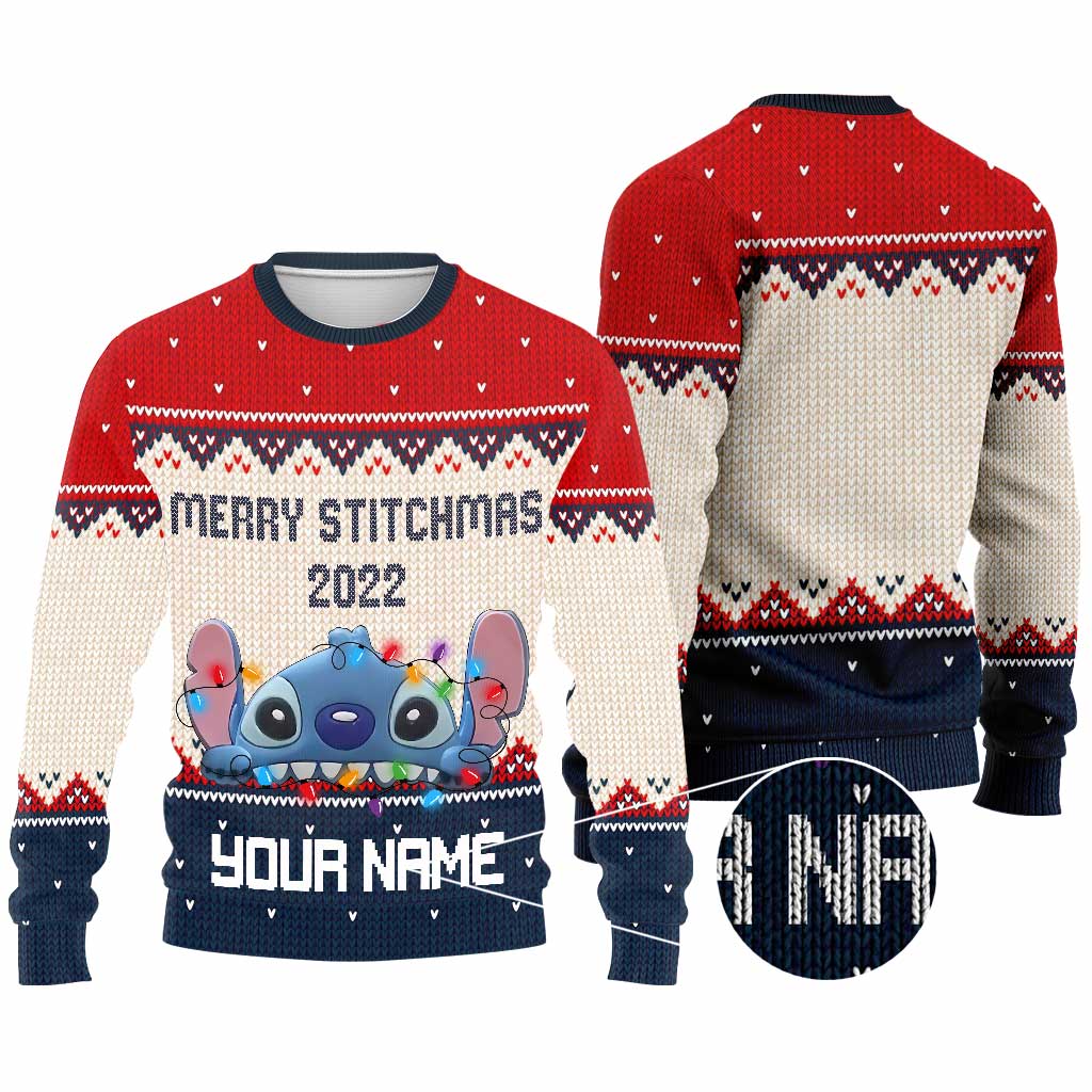 Personalized Merry Stitchmas Christmas Sweater for Family Sweater GradoCreations