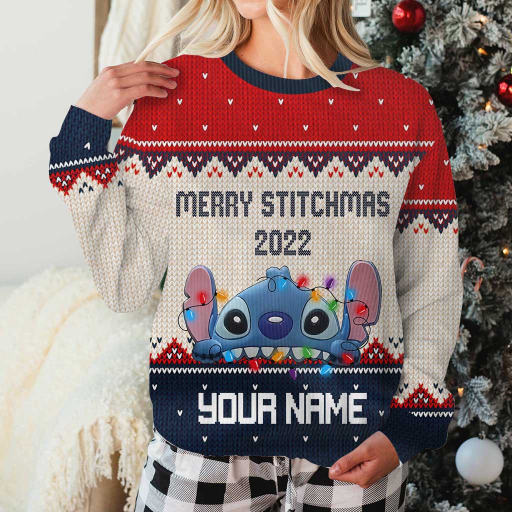 Personalized Merry Stitchmas Christmas Sweater for Family Sweater GradoCreations