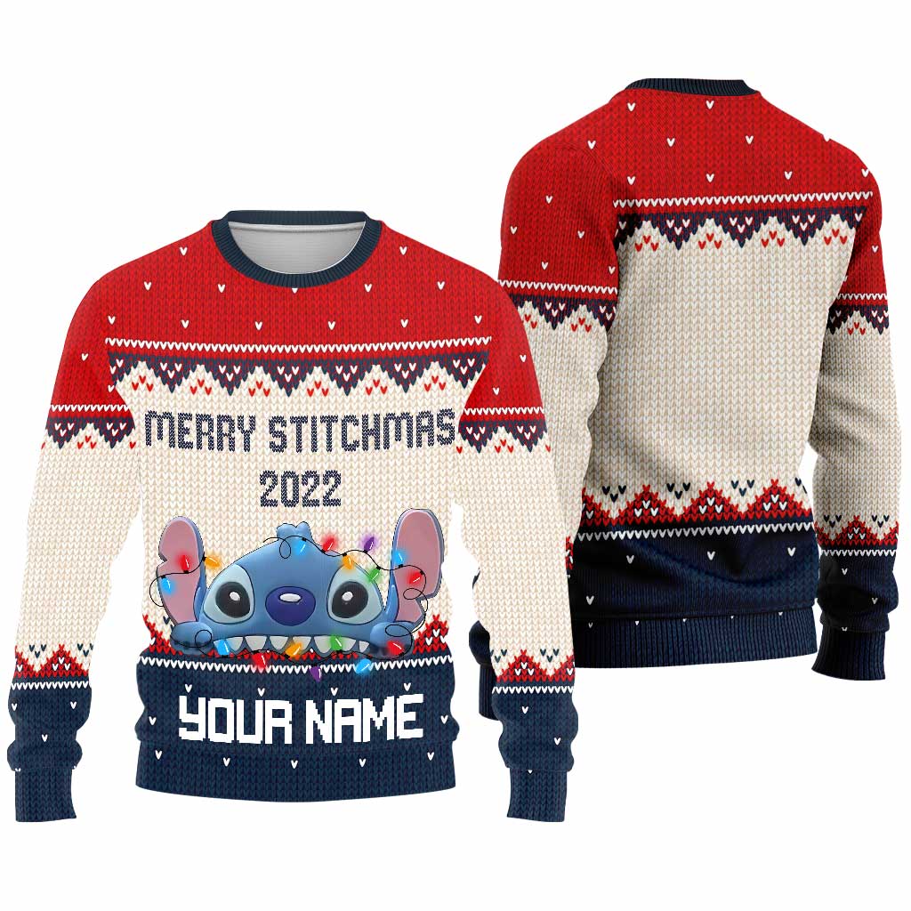 Personalized Merry Stitchmas Christmas Sweater for Family Sweater GradoCreations