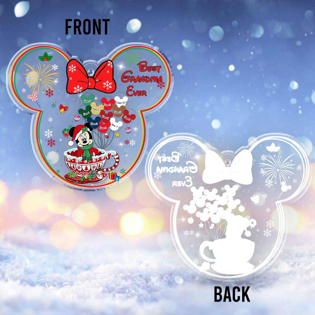Personalized Transparent Christmas Ornament for Grandma | Custom Holiday Gift One-sided Ornament GradoCreations
