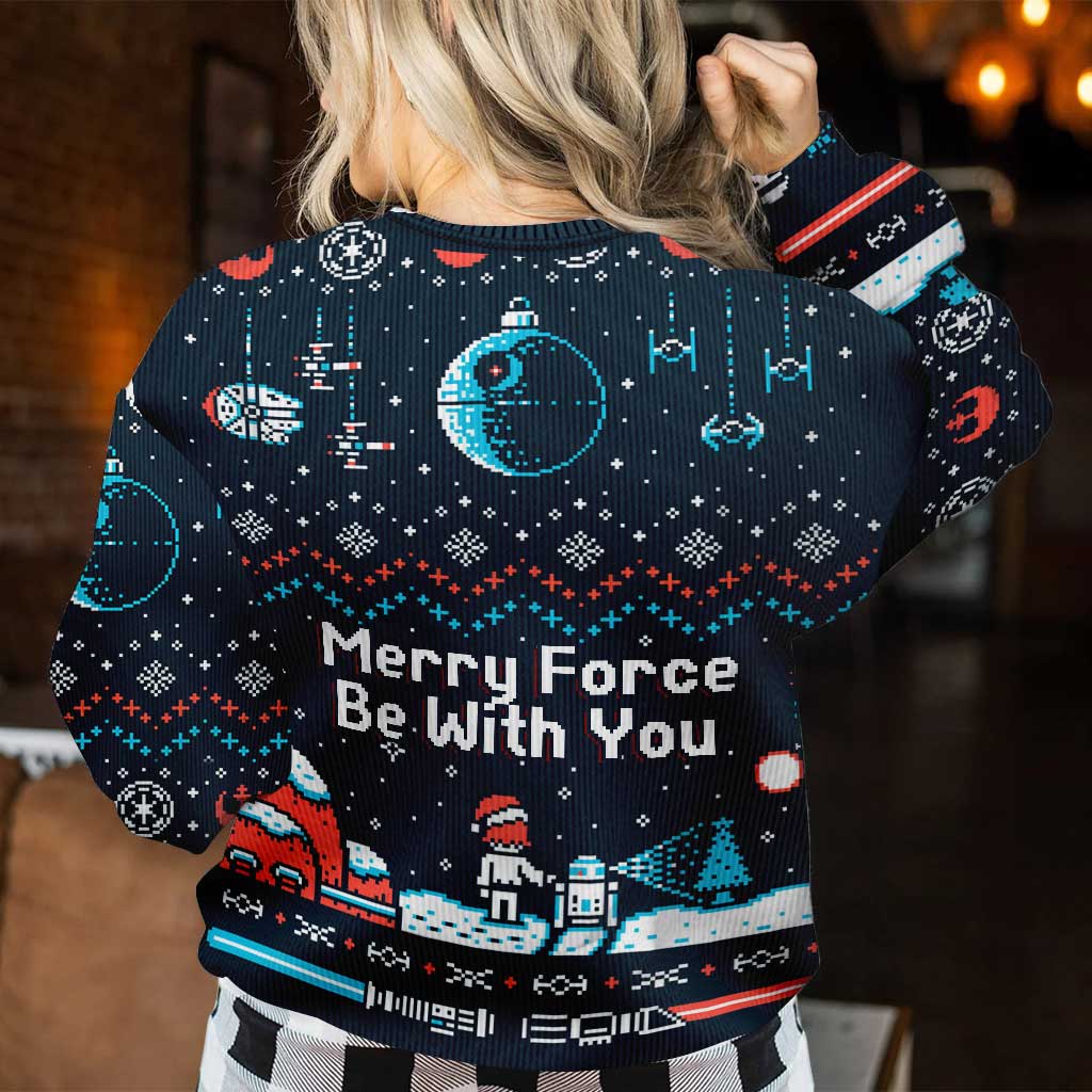 Personalized Christmas Sweater Merry Force Be With You Gift Sweater GradoCreations