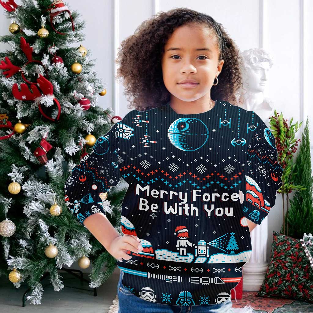 Personalized Christmas Sweater Merry Force Be With You Gift Sweater GradoCreations