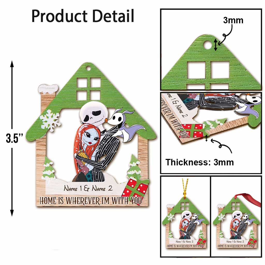 Personalized Christmas Ornament Home Is Wherever I Am Gift Ornament GradoCreations