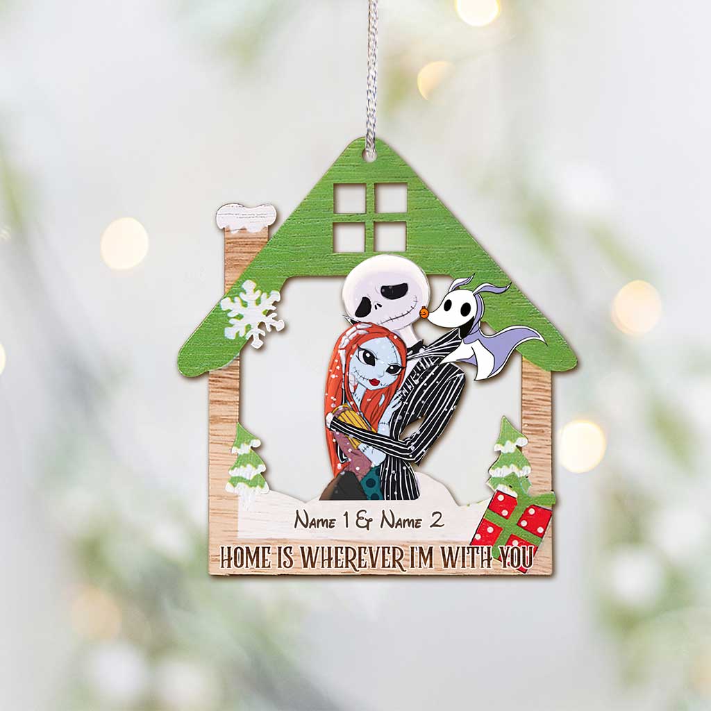 Personalized Christmas Ornament Home Is Wherever I Am Gift Ornament GradoCreations
