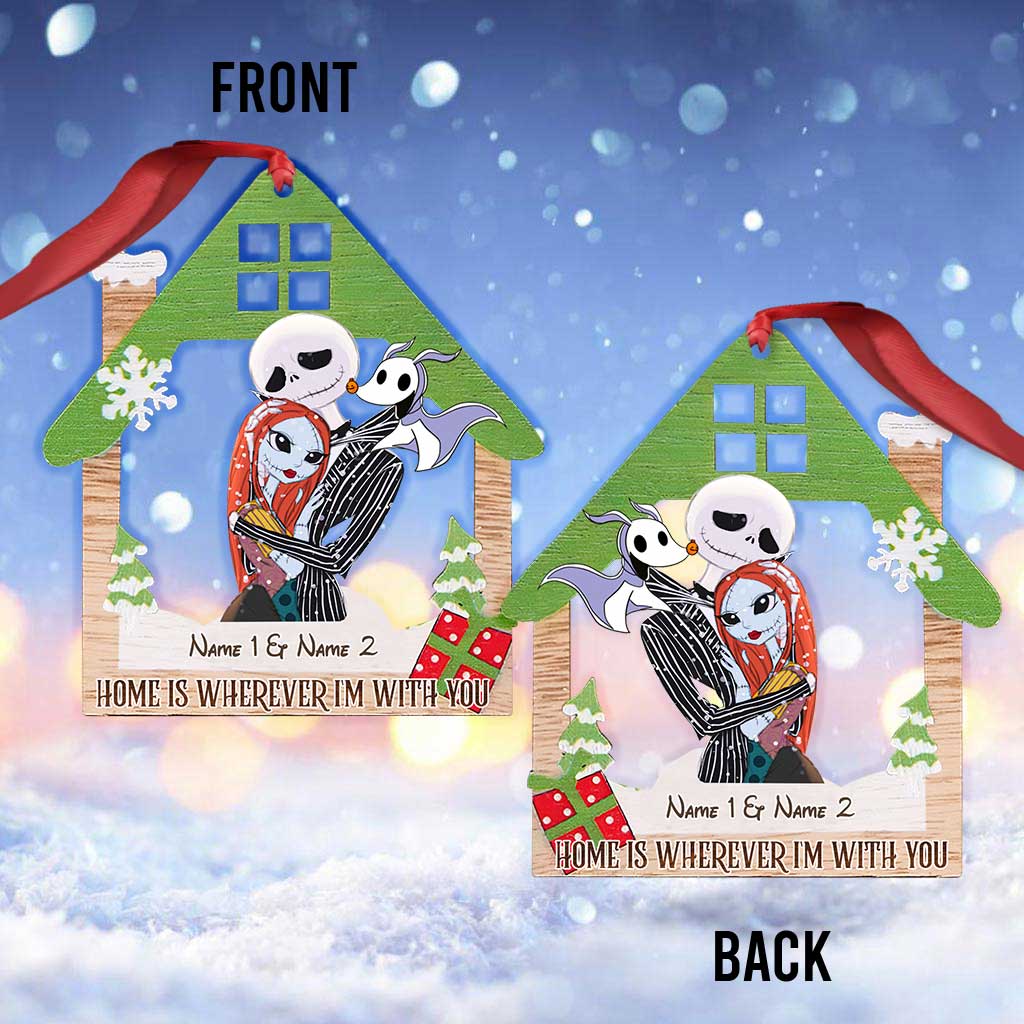 Personalized Christmas Ornament Home Is Wherever I Am Gift Ornament GradoCreations