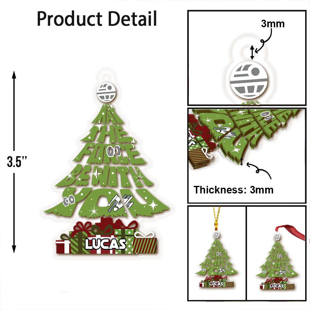 Personalized Acrylic Christmas Ornament May The Force Be With You Gift Ornament GradoCreations