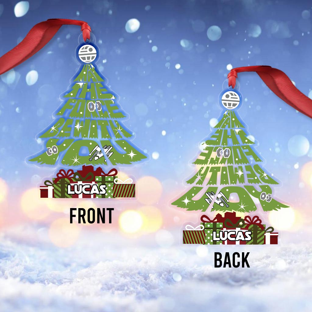 Personalized Acrylic Christmas Ornament May The Force Be With You Gift Ornament GradoCreations