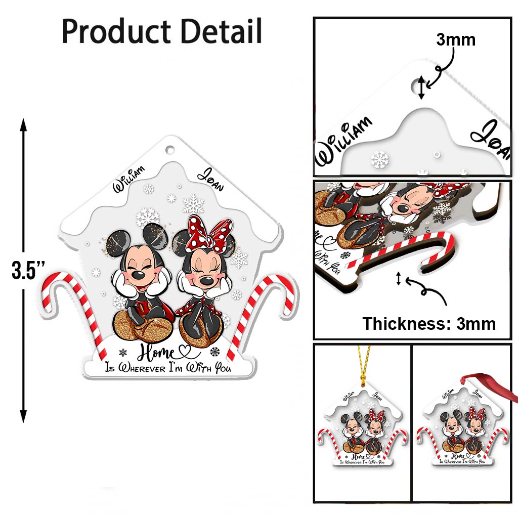 Personalized Christmas Mouse Ornament Custom Names Gift Ornament GradoCreations