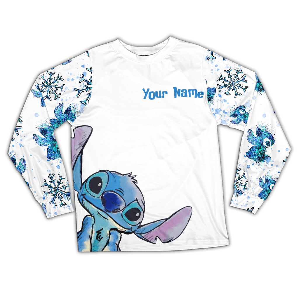 Personalized Christmas Pajama Set with Stitch Design for Family Pajamas Set GradoCreations