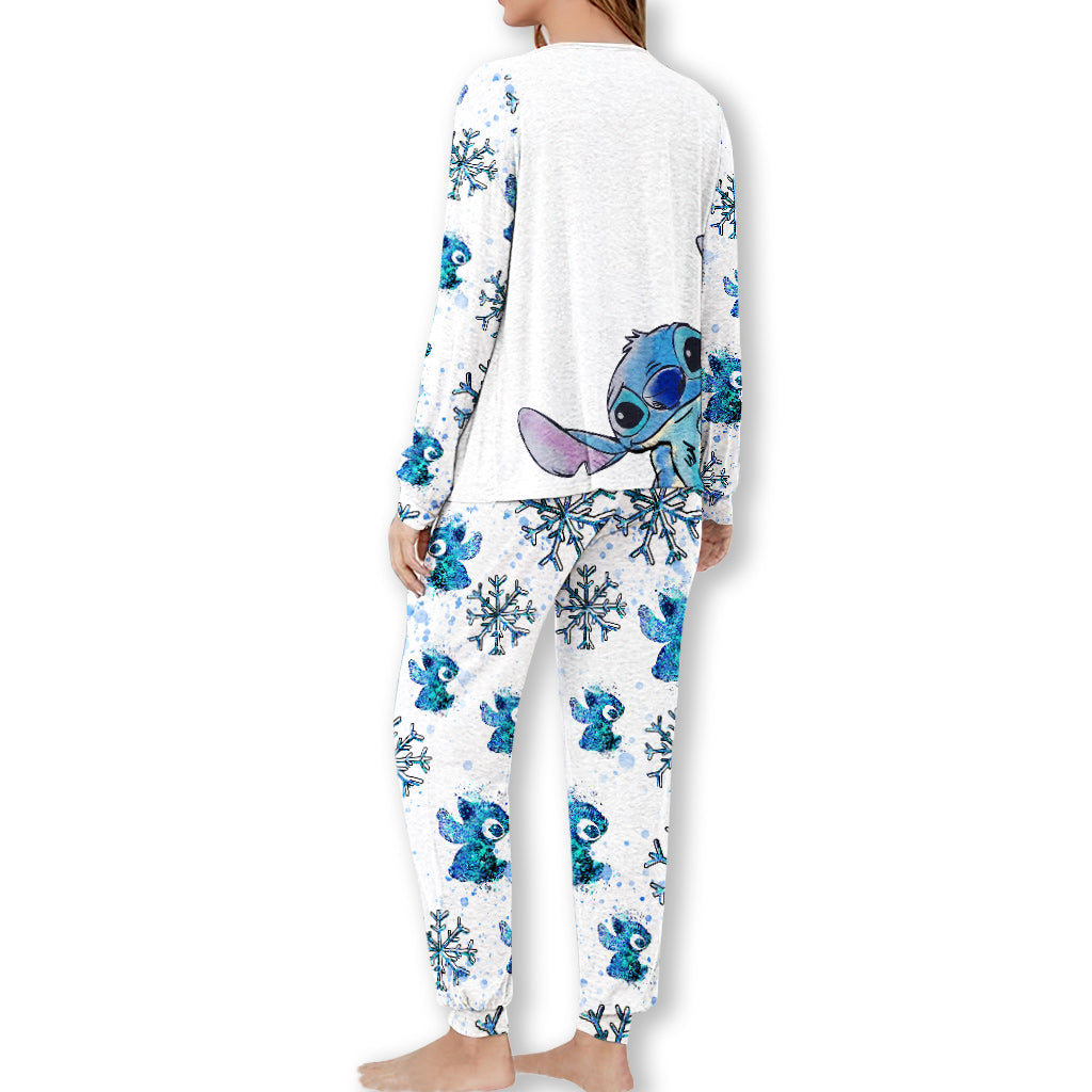 Personalized Christmas Pajama Set with Stitch Design for Family Pajamas Set GradoCreations