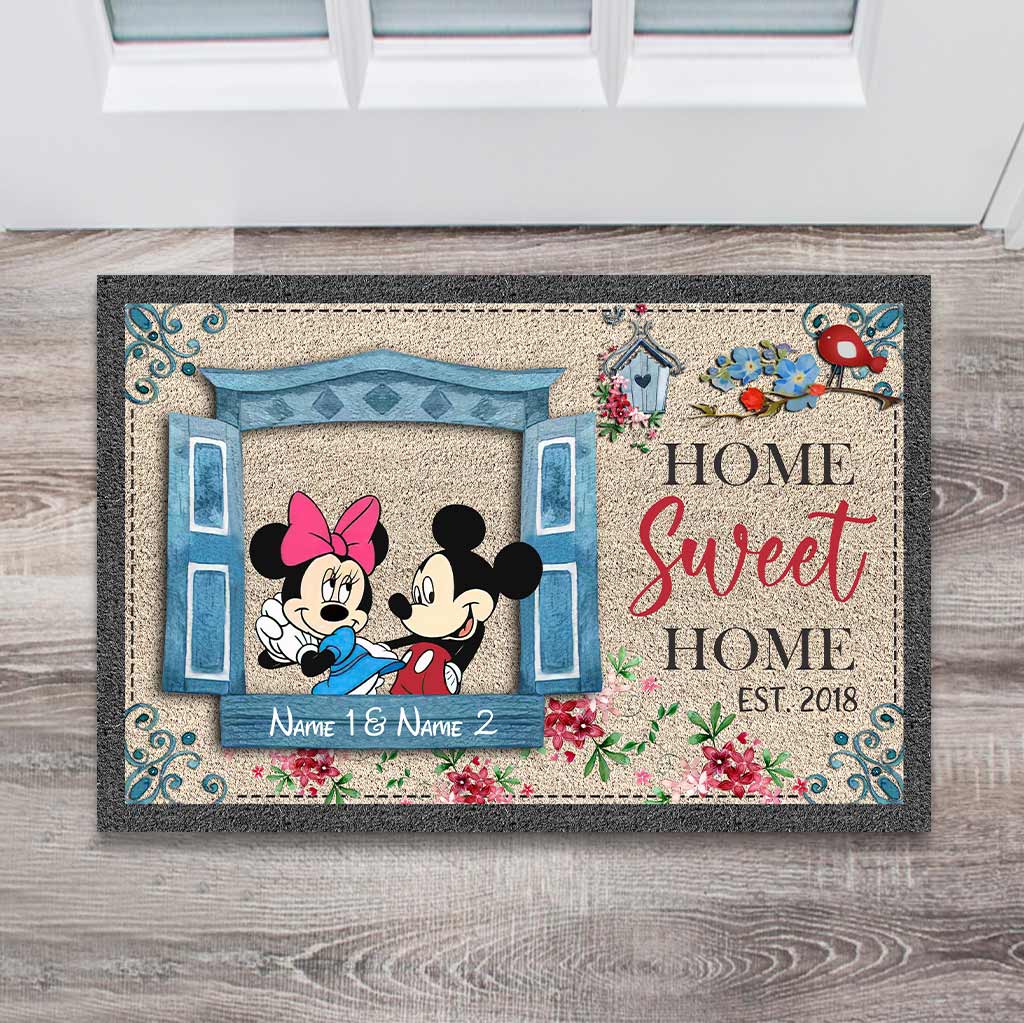 Personalized Home Sweet Home Doormat Custom Names Gift Doormat GradoCreations