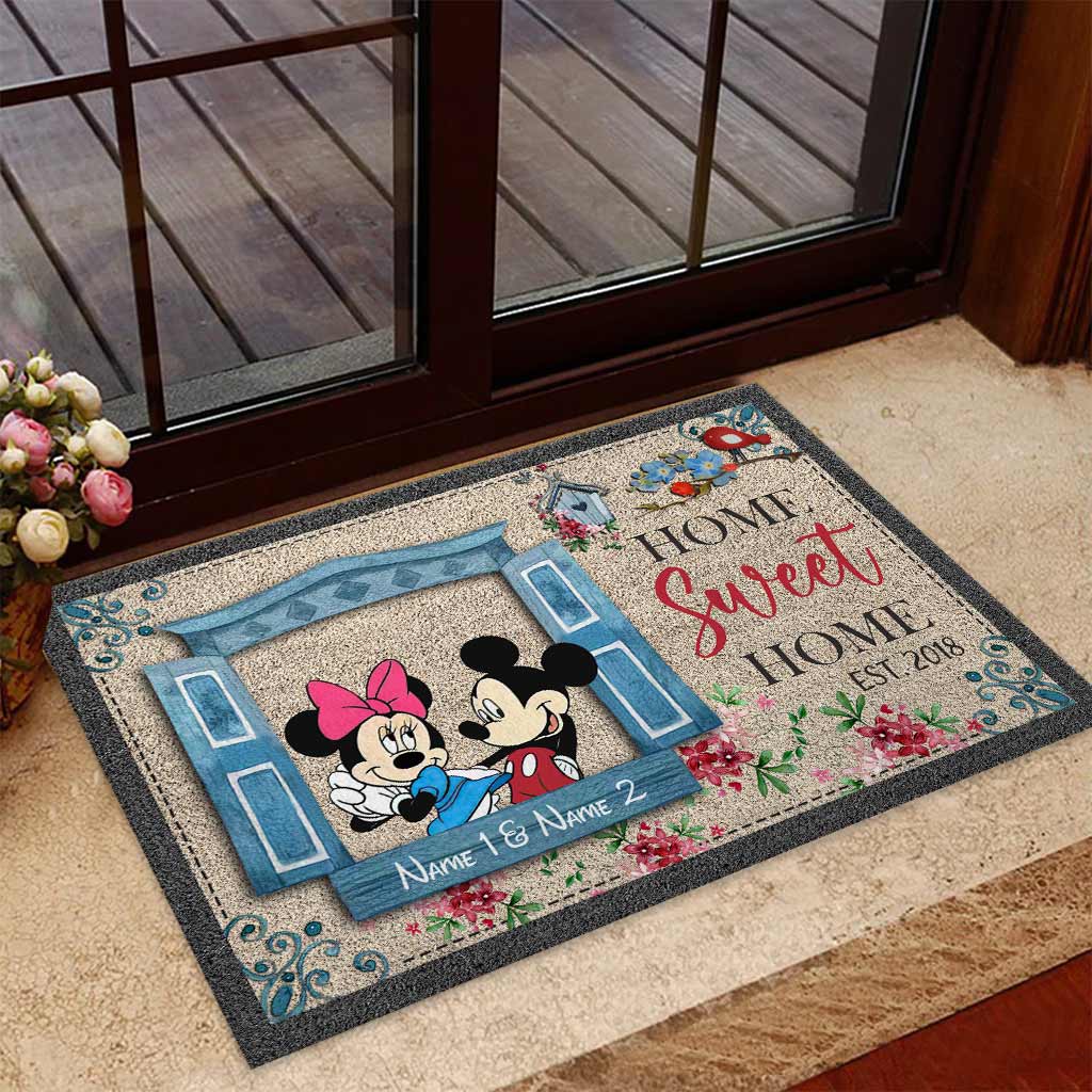 Personalized Home Sweet Home Doormat Custom Names Gift Doormat GradoCreations