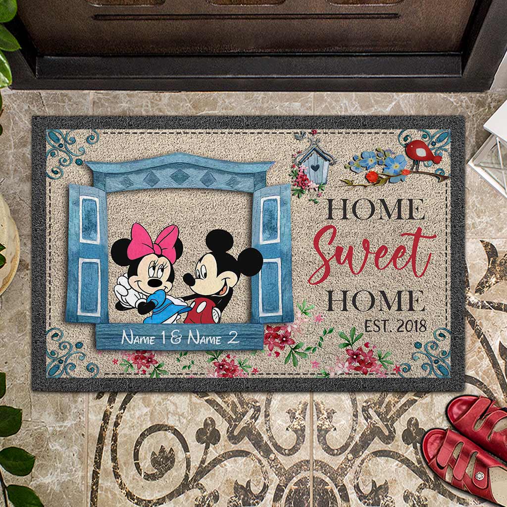 Personalized Home Sweet Home Doormat Custom Names Gift Doormat GradoCreations