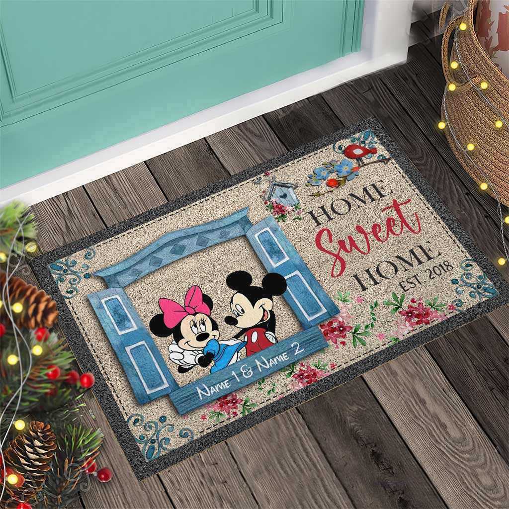 Personalized Home Sweet Home Doormat Custom Names Gift Doormat GradoCreations
