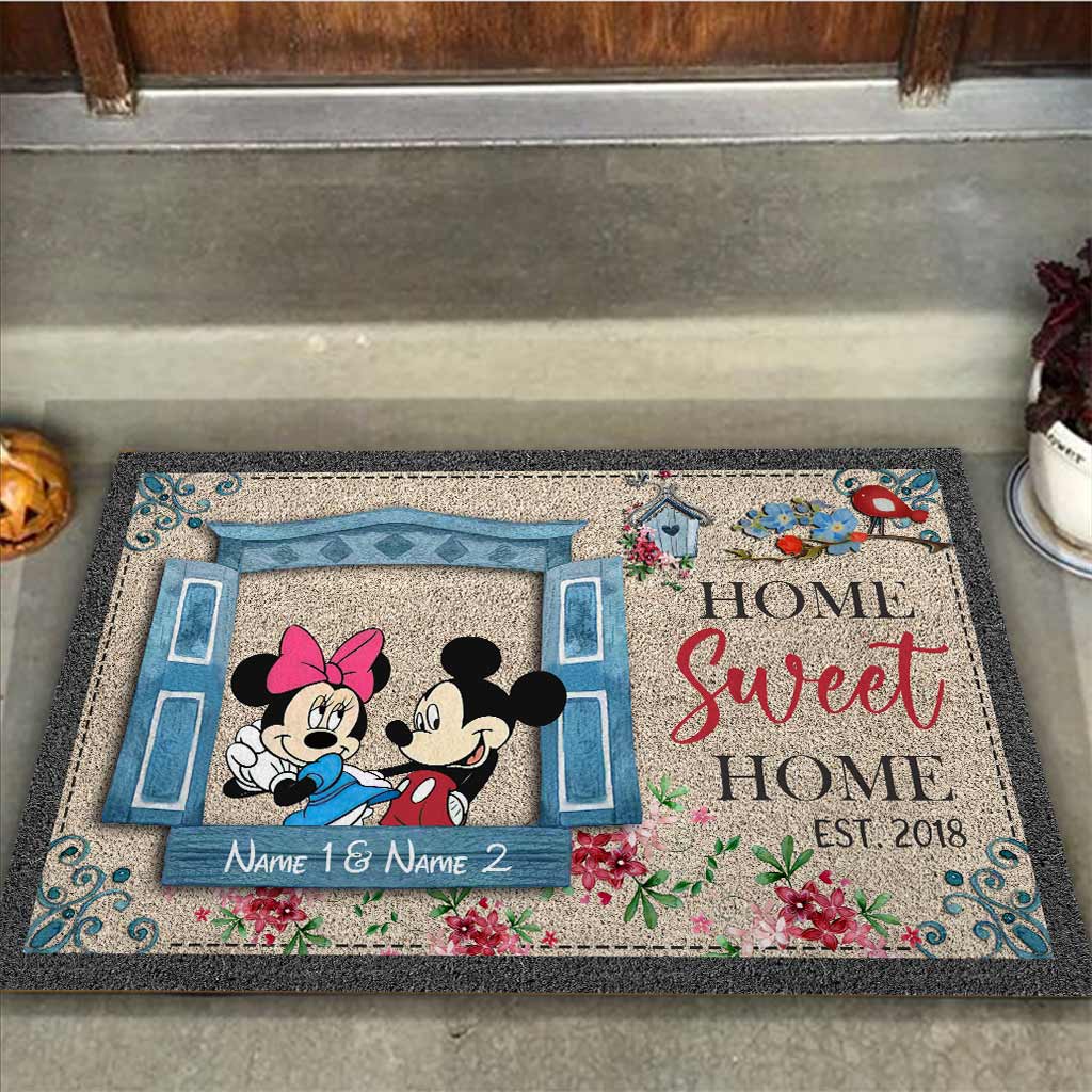 Personalized Home Sweet Home Doormat Custom Names Gift Doormat GradoCreations