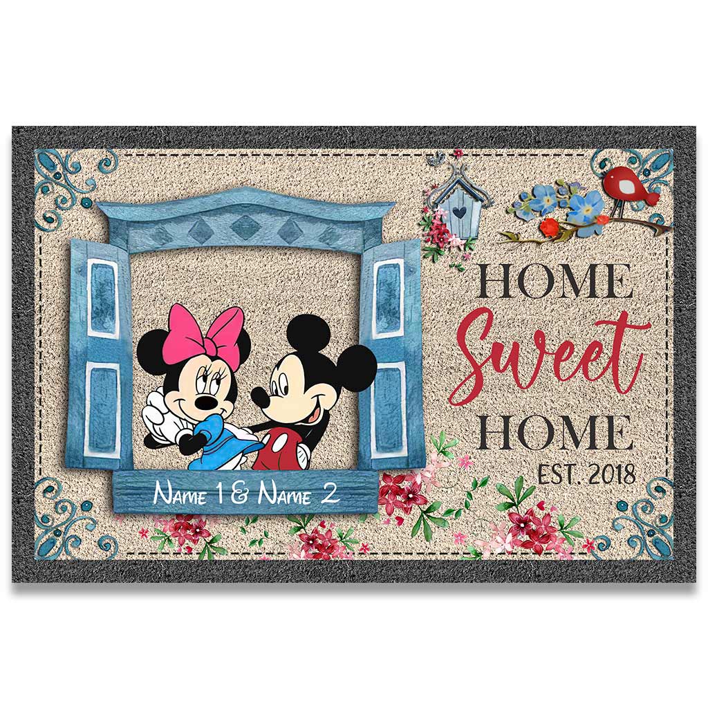 Personalized Home Sweet Home Doormat Custom Names Gift Doormat GradoCreations