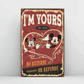 Personalized Mickey & Minnie Mouse Poster Custom Name Gift for Couple Anniversary Canvas and Poster GradoCreations