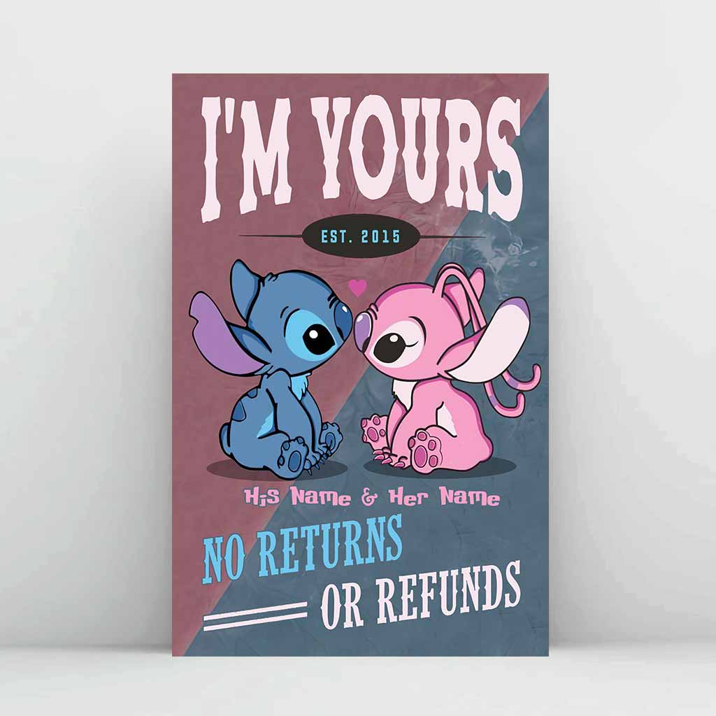 Personalized Couples Poster Custom Name No Returns Gift for Anniversary Canvas and Poster GradoCreations