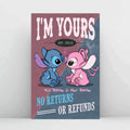 Personalized Couples Poster Custom Name No Returns Gift for Anniversary Canvas and Poster GradoCreations