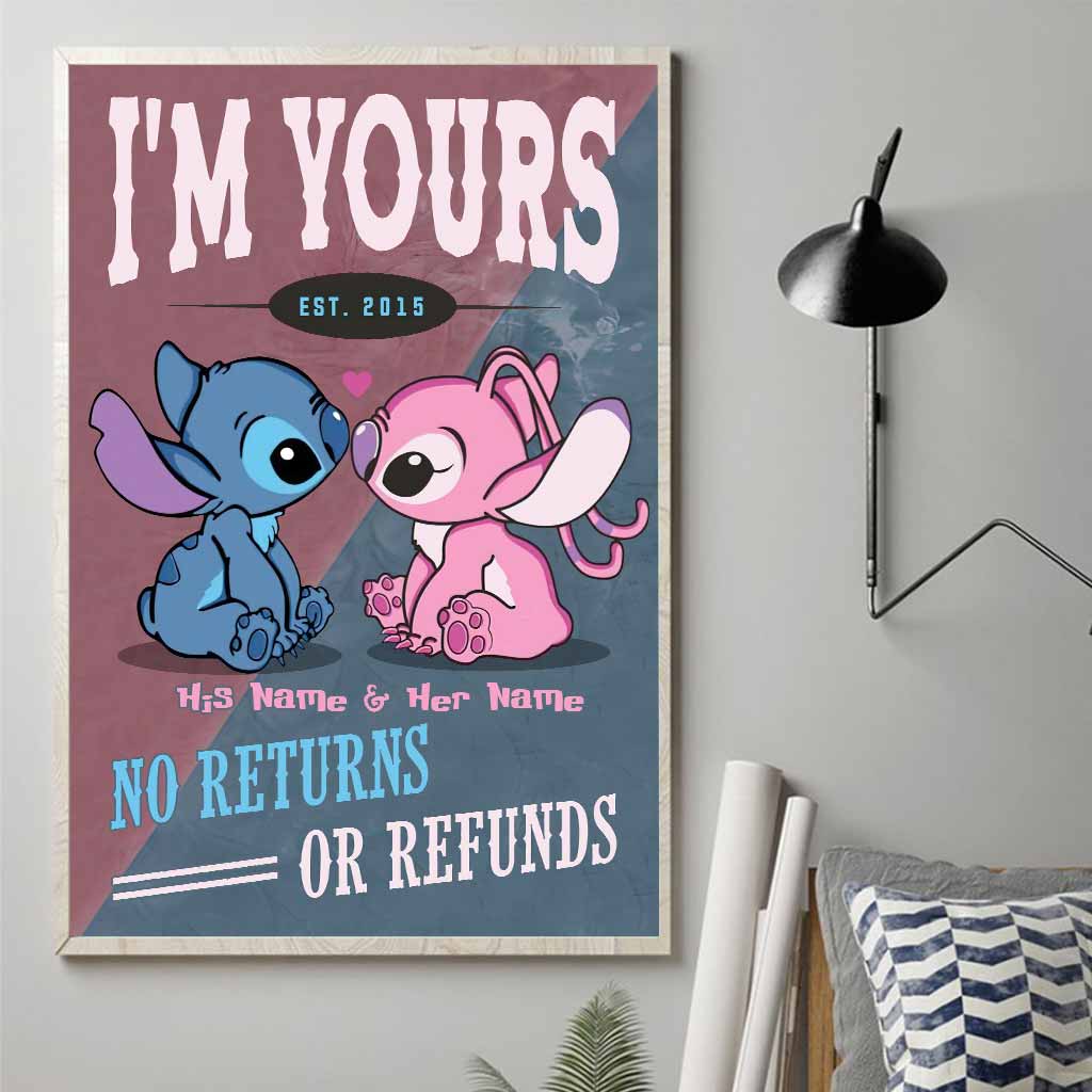 Personalized Couples Poster Custom Name No Returns Gift for Anniversary Canvas and Poster GradoCreations