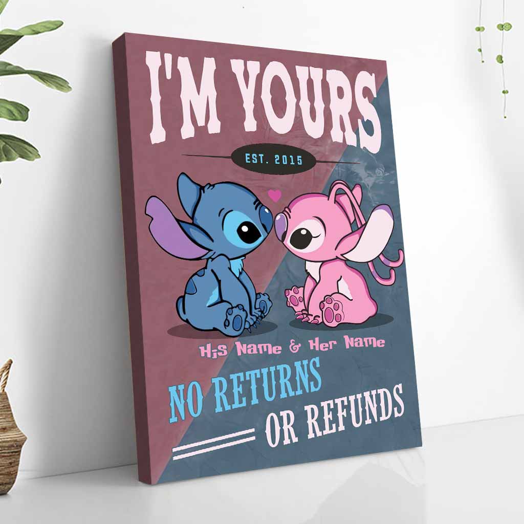 Personalized Couples Poster Custom Name No Returns Gift for Anniversary Canvas and Poster GradoCreations