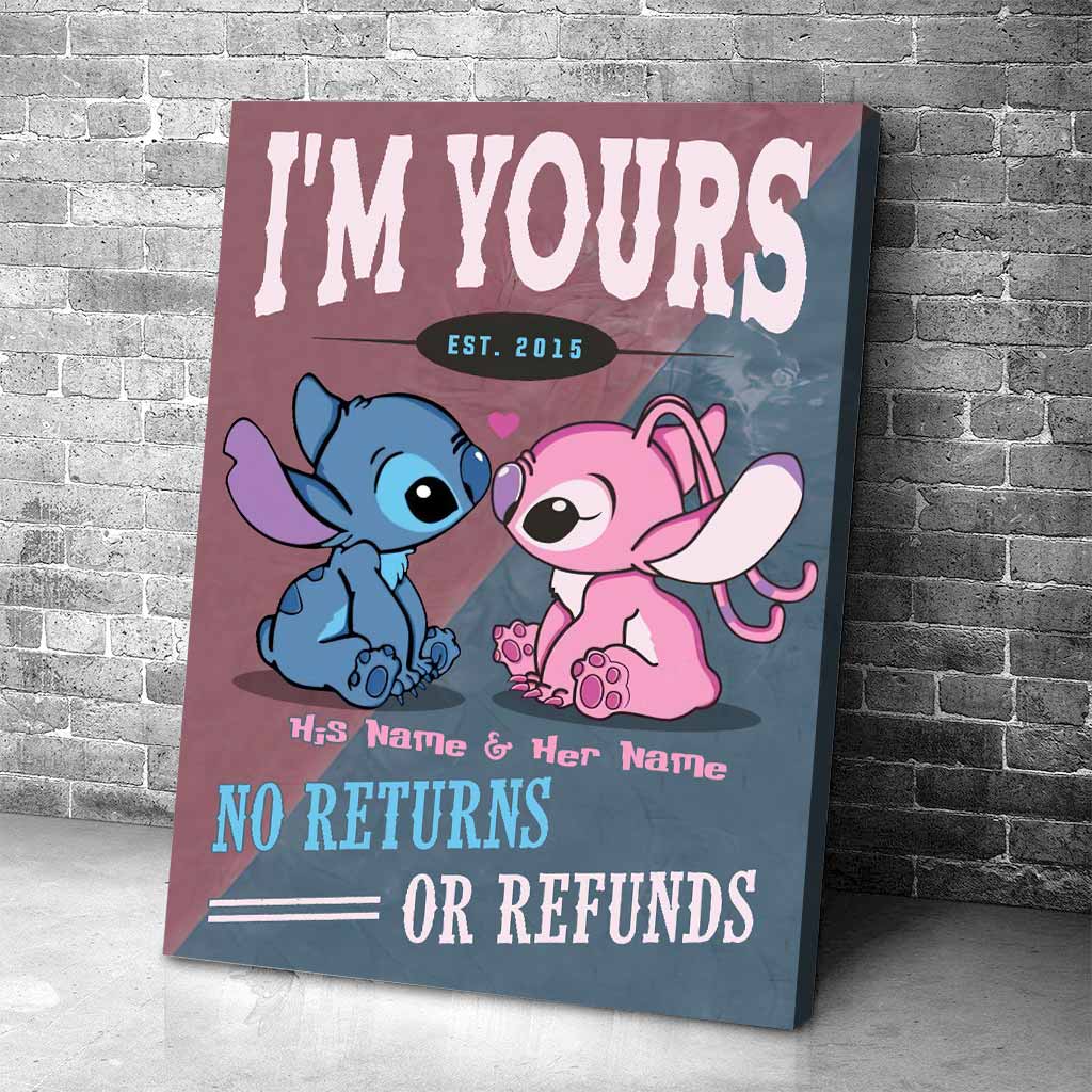 Personalized Couples Poster Custom Name No Returns Gift for Anniversary Canvas and Poster GradoCreations
