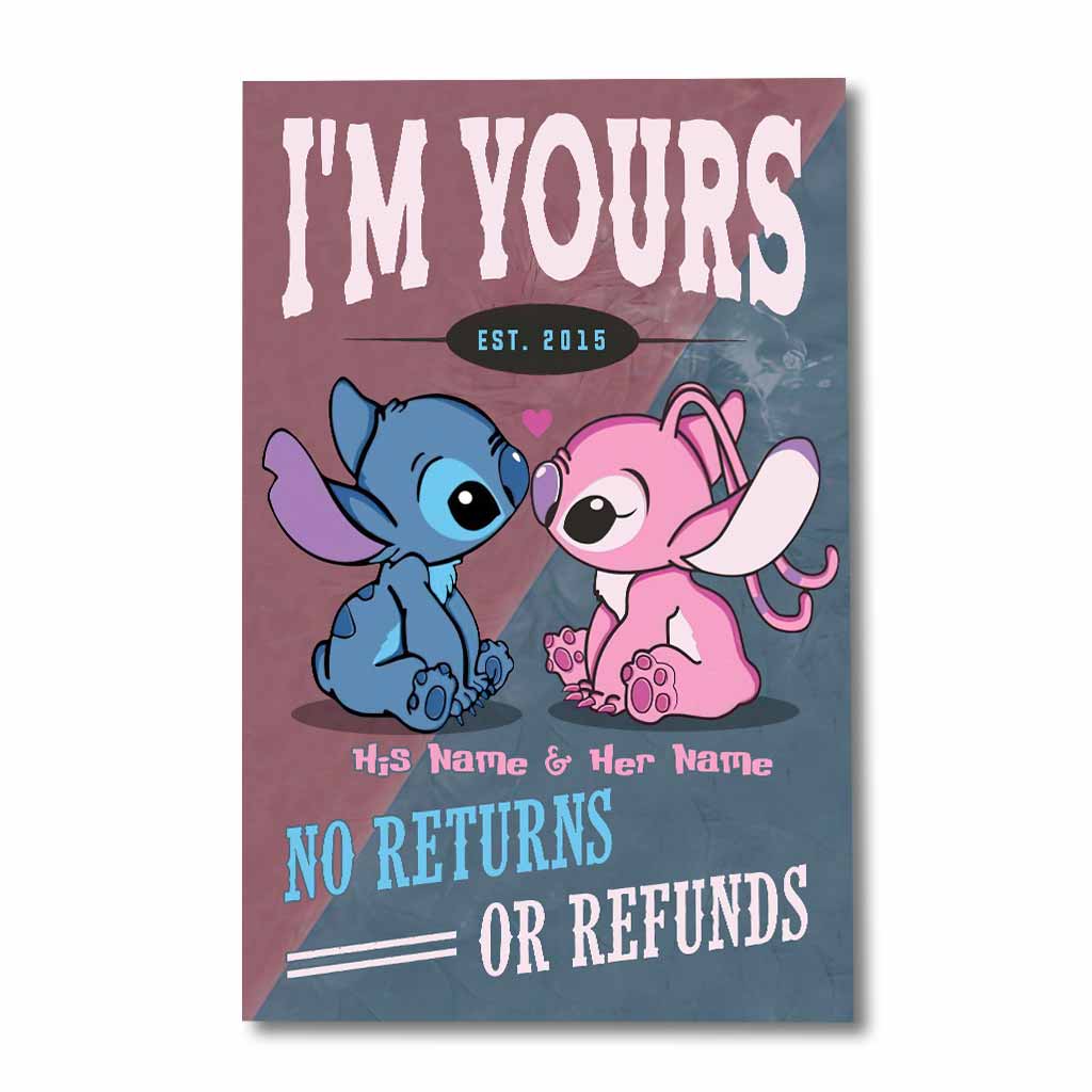 Personalized Couples Poster Custom Name No Returns Gift for Anniversary Canvas and Poster GradoCreations
