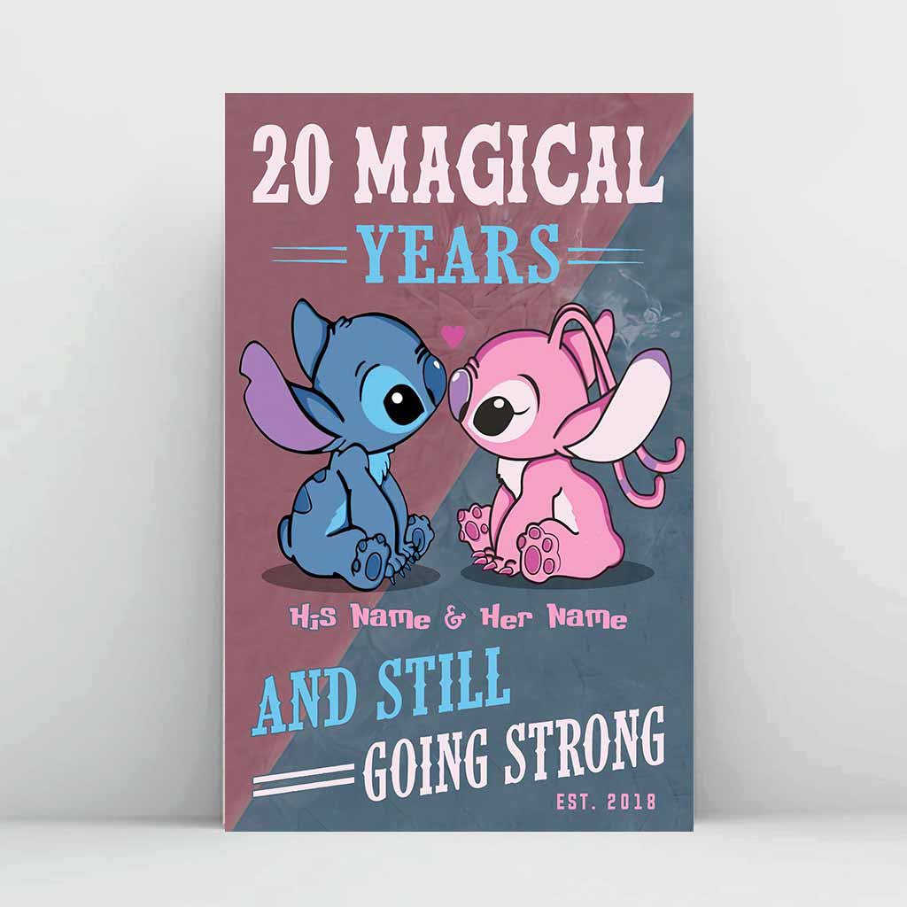 Personalized Magical Years Poster Custom Names Gift for Couple Canvas and Poster GradoCreations