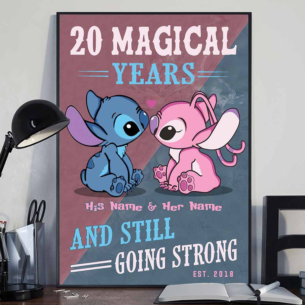 Personalized Magical Years Poster Custom Names Gift for Couple Canvas and Poster GradoCreations
