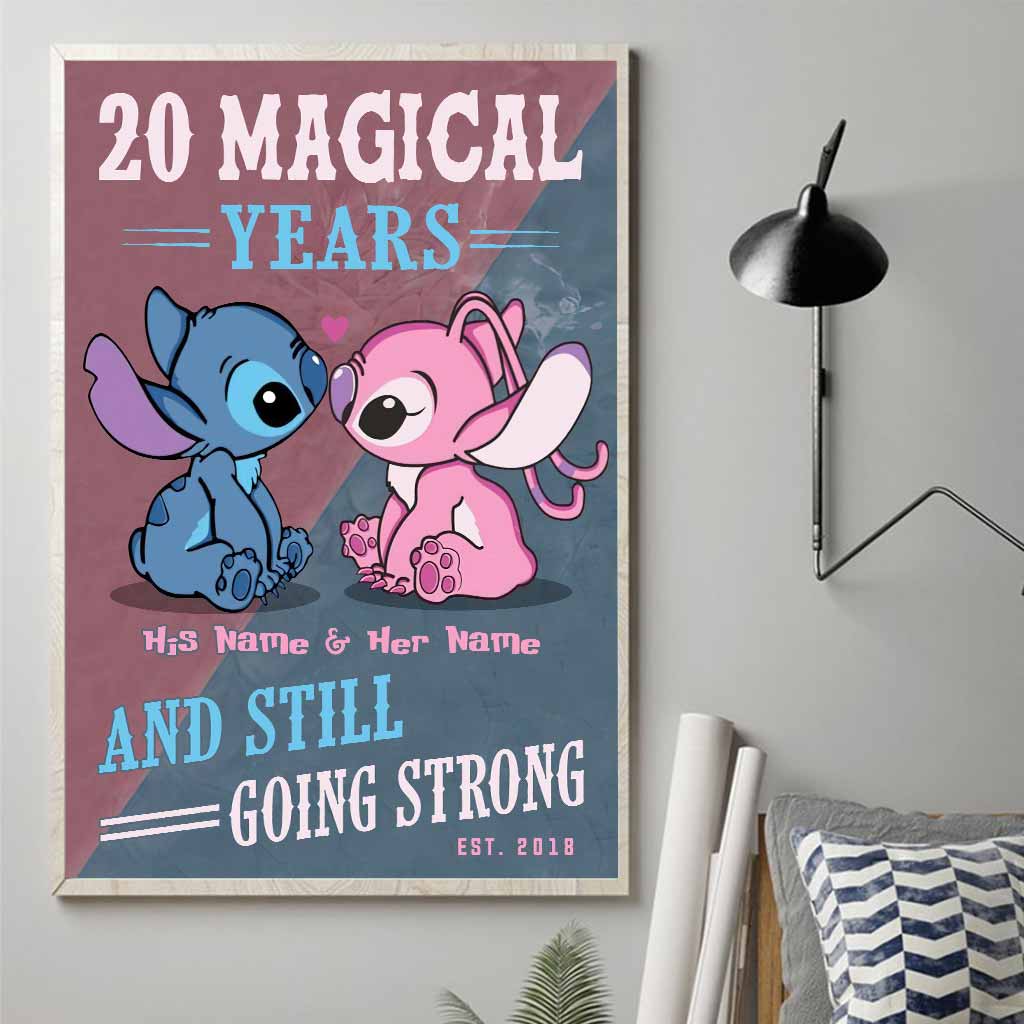 Personalized Magical Years Poster Custom Names Gift for Couple Canvas and Poster GradoCreations