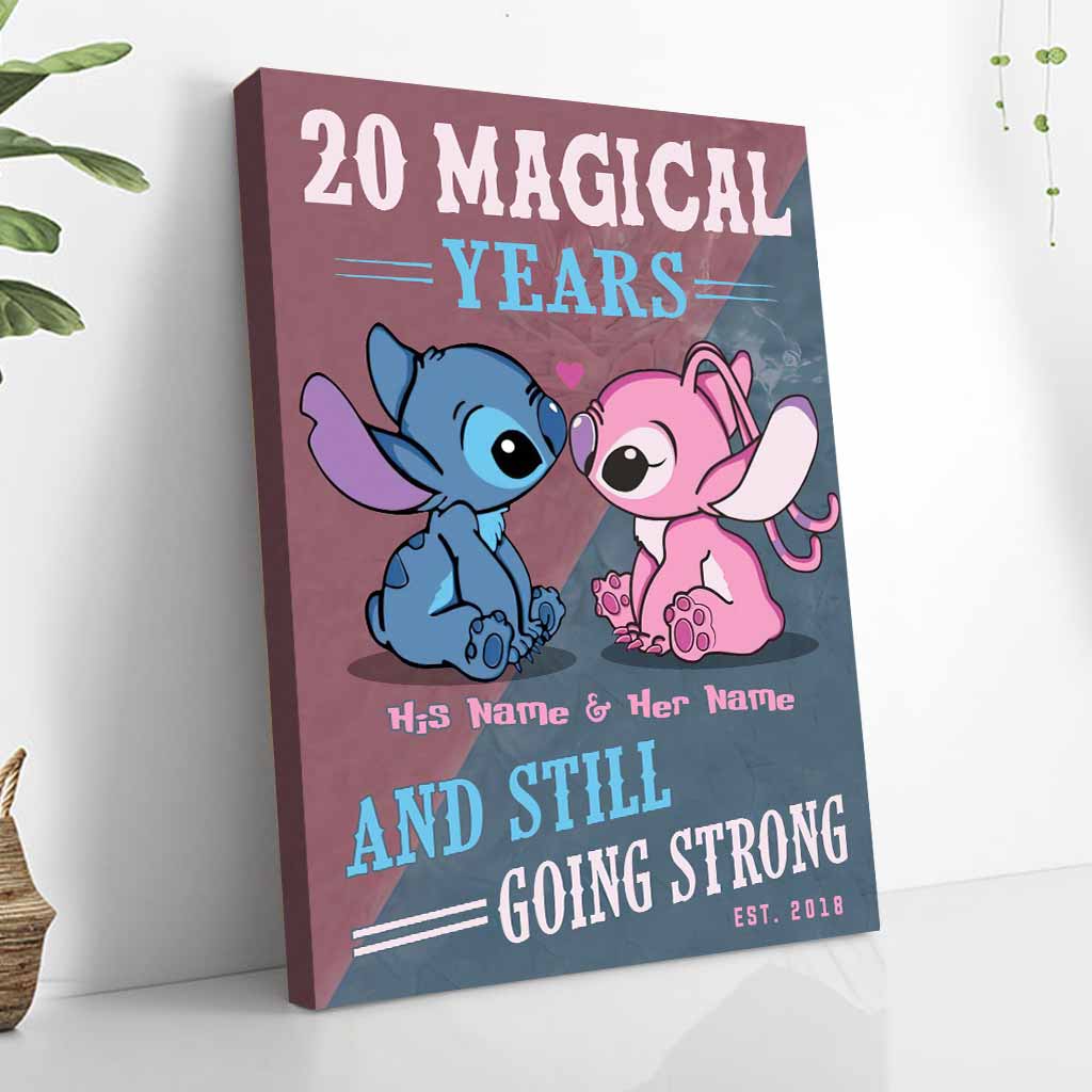 Personalized Magical Years Poster Custom Names Gift for Couple Canvas and Poster GradoCreations