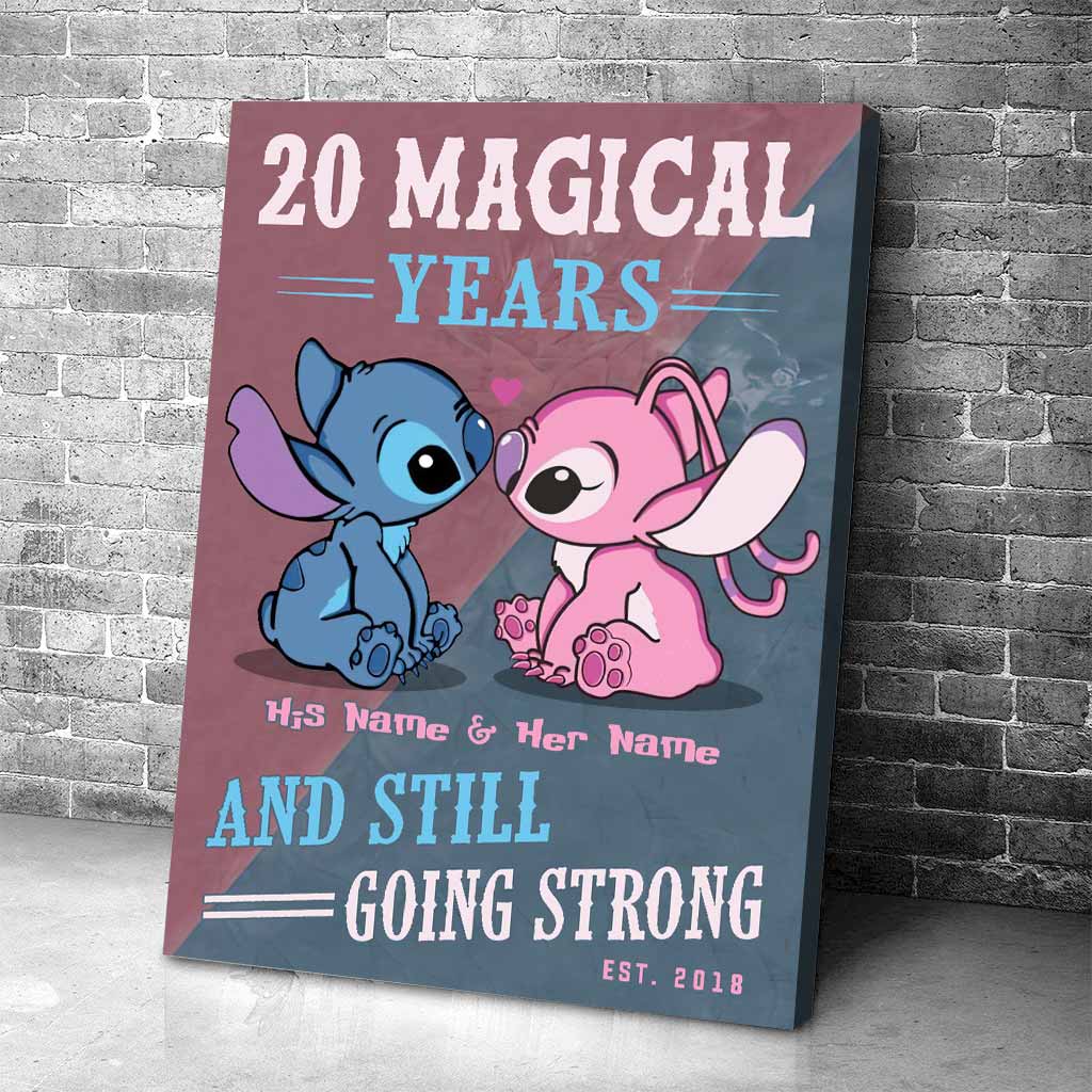 Personalized Magical Years Poster Custom Names Gift for Couple Canvas and Poster GradoCreations