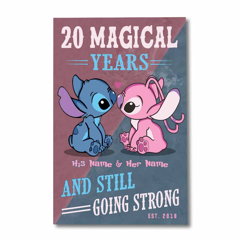 Personalized Magical Years Poster Custom Names Gift for Couple Canvas and Poster GradoCreations