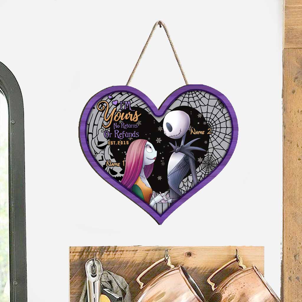 Personalized Nightmare Before Christmas Wood Sign Gift for Couple Wood Sign GradoCreations