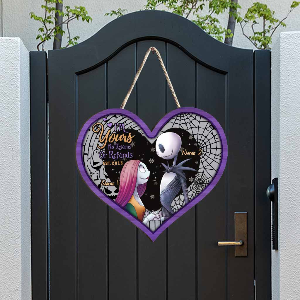 Personalized Nightmare Before Christmas Wood Sign Gift for Couple Wood Sign GradoCreations