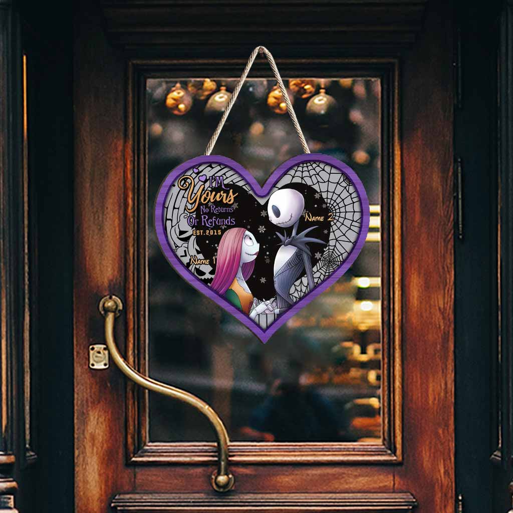 Personalized Nightmare Before Christmas Wood Sign Gift for Couple Wood Sign GradoCreations