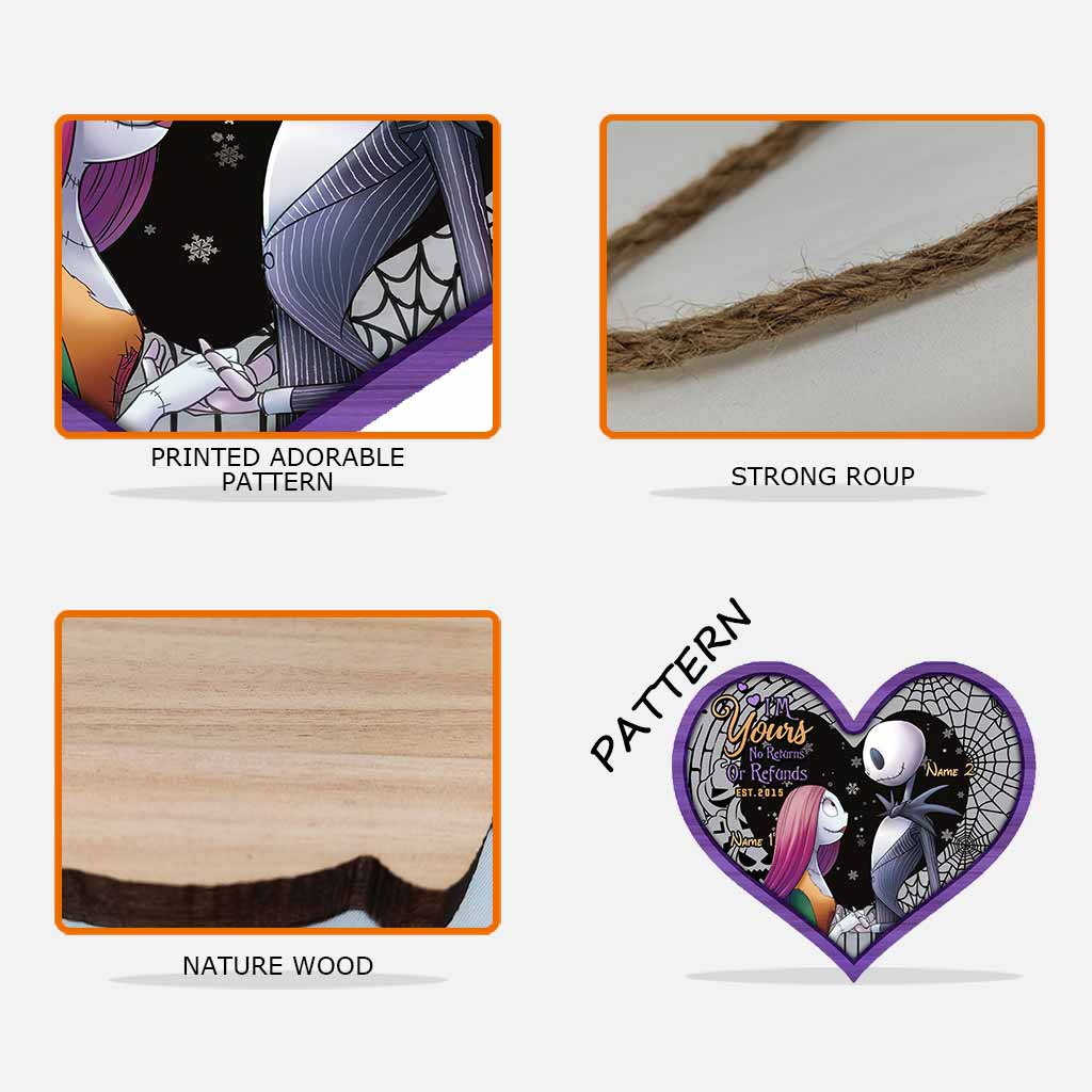 Personalized Nightmare Before Christmas Wood Sign Gift for Couple Wood Sign GradoCreations