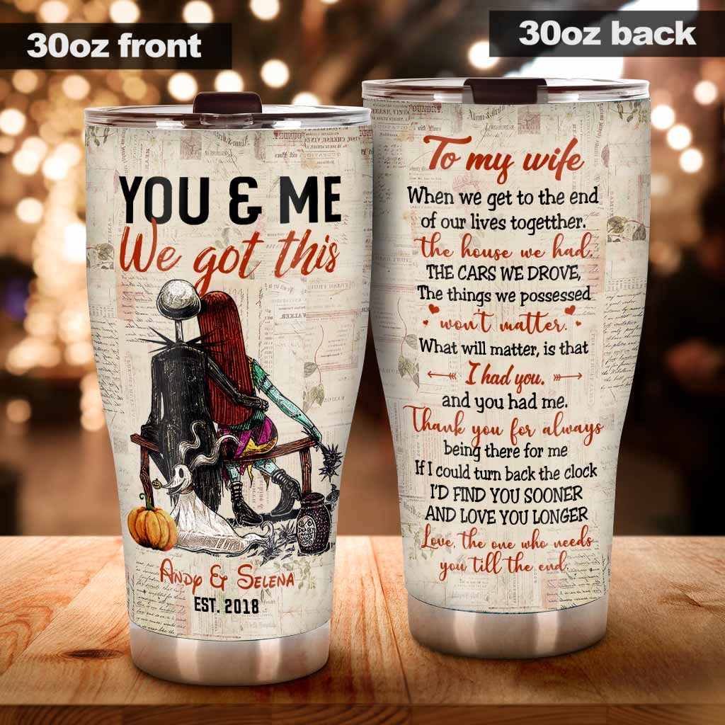 Personalized Tumbler Custom You & Me Gift for Wife Wedding Anniversary Tumbler GradoCreations