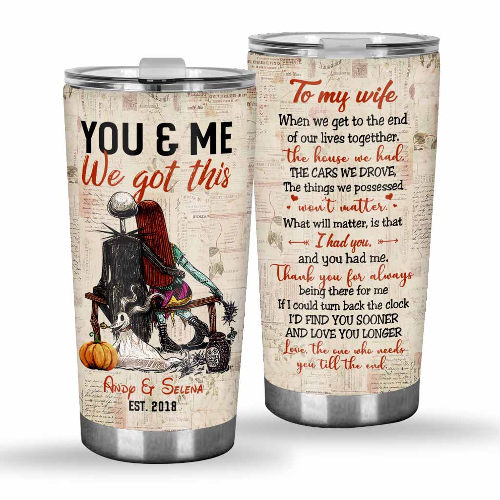 Personalized Tumbler Custom You & Me Gift for Wife Wedding Anniversary Tumbler GradoCreations