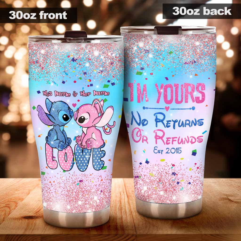 Personalized Tumbler with Custom Name for Couples | Wedding Anniversary Gift Tumbler GradoCreations
