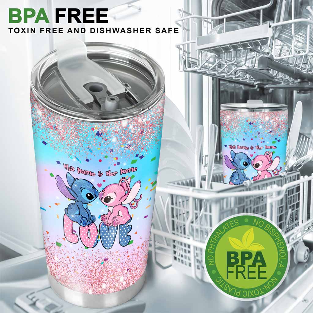 Personalized Tumbler with Custom Name for Couples | Wedding Anniversary Gift Tumbler GradoCreations