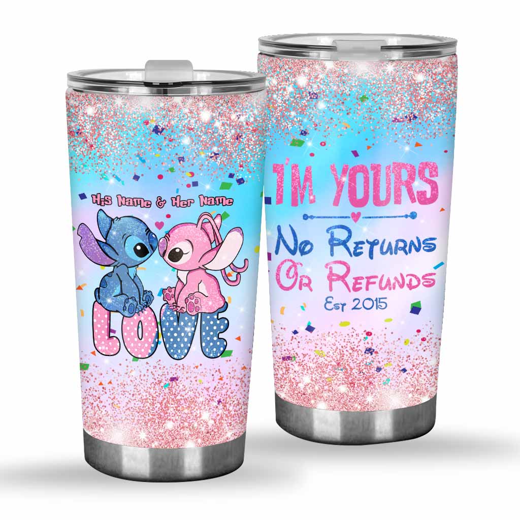 Personalized Tumbler with Custom Name for Couples | Wedding Anniversary Gift Tumbler GradoCreations