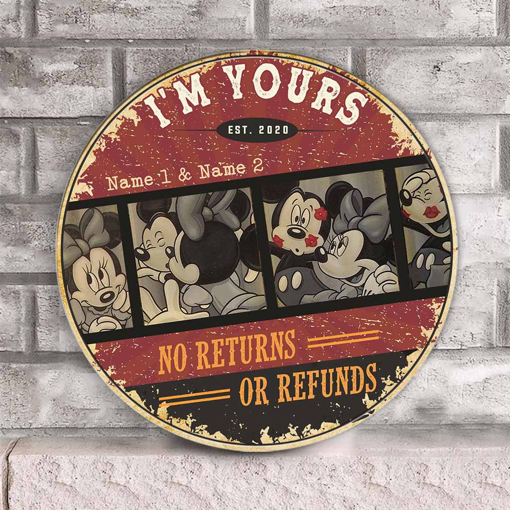 Personalized Couple Round Wood Sign Custom Names Home Decor Round Wood Sign GradoCreations