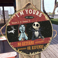 Personalized Round Wood Sign Unique Couple Gift No Returns Round Wood Sign GradoCreations