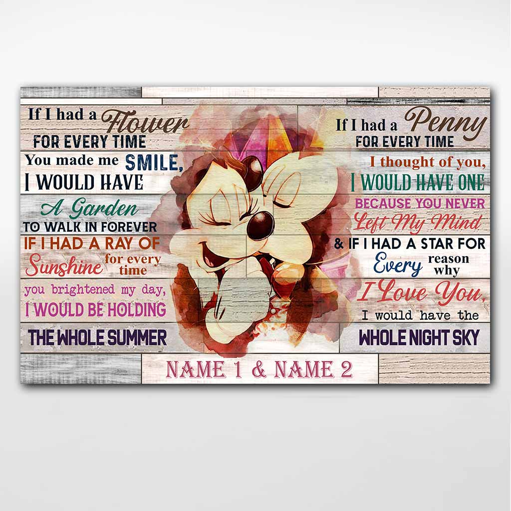Personalized Couple Mouse Poster Love Message Gift Canvas and Poster GradoCreations