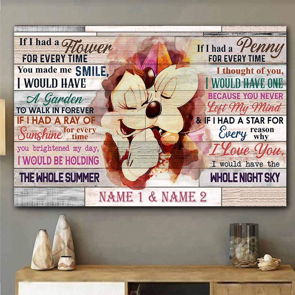 Personalized Couple Mouse Poster Love Message Gift Canvas and Poster GradoCreations