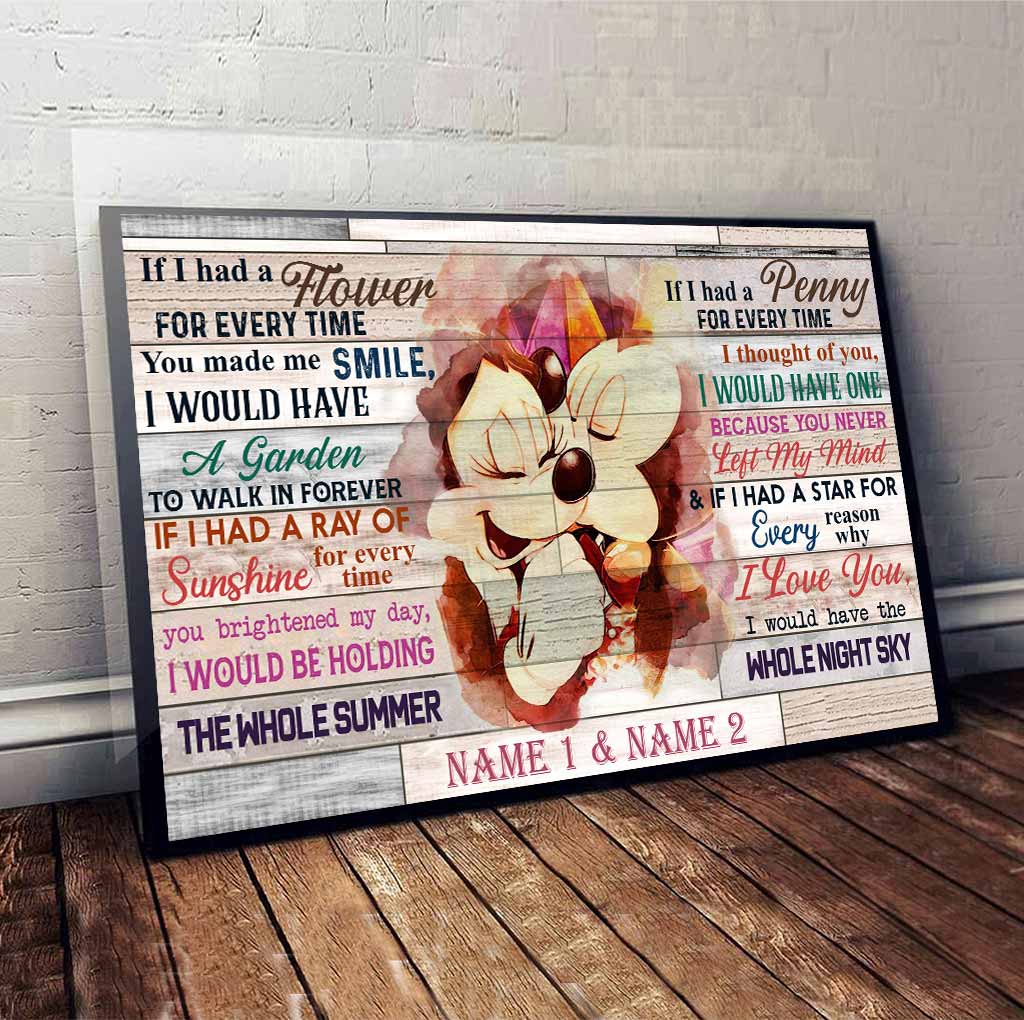 Personalized Couple Mouse Poster Love Message Gift Canvas and Poster GradoCreations