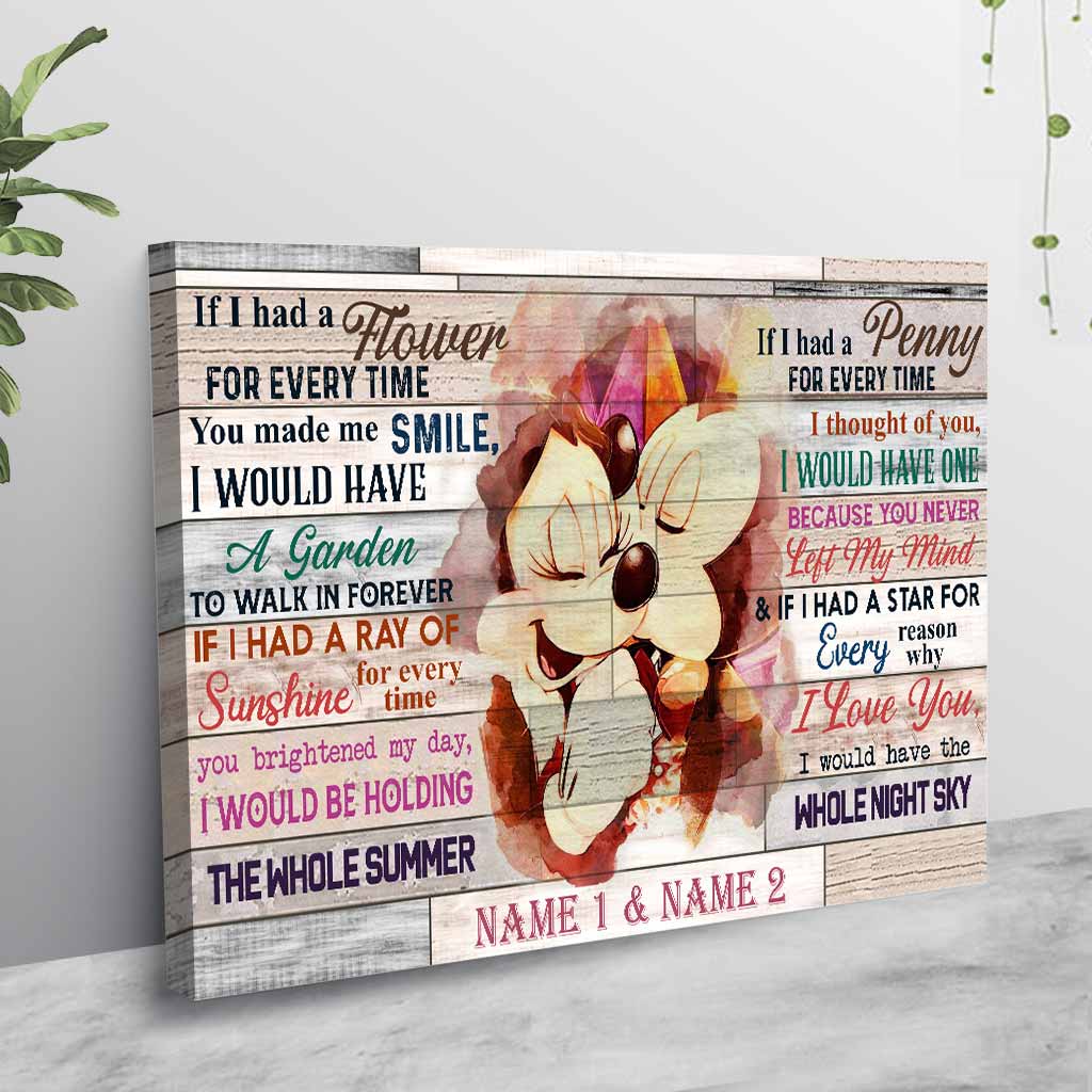 Personalized Couple Mouse Poster Love Message Gift Canvas and Poster GradoCreations