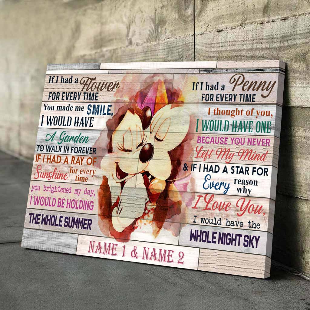 Personalized Couple Mouse Poster Love Message Gift Canvas and Poster GradoCreations