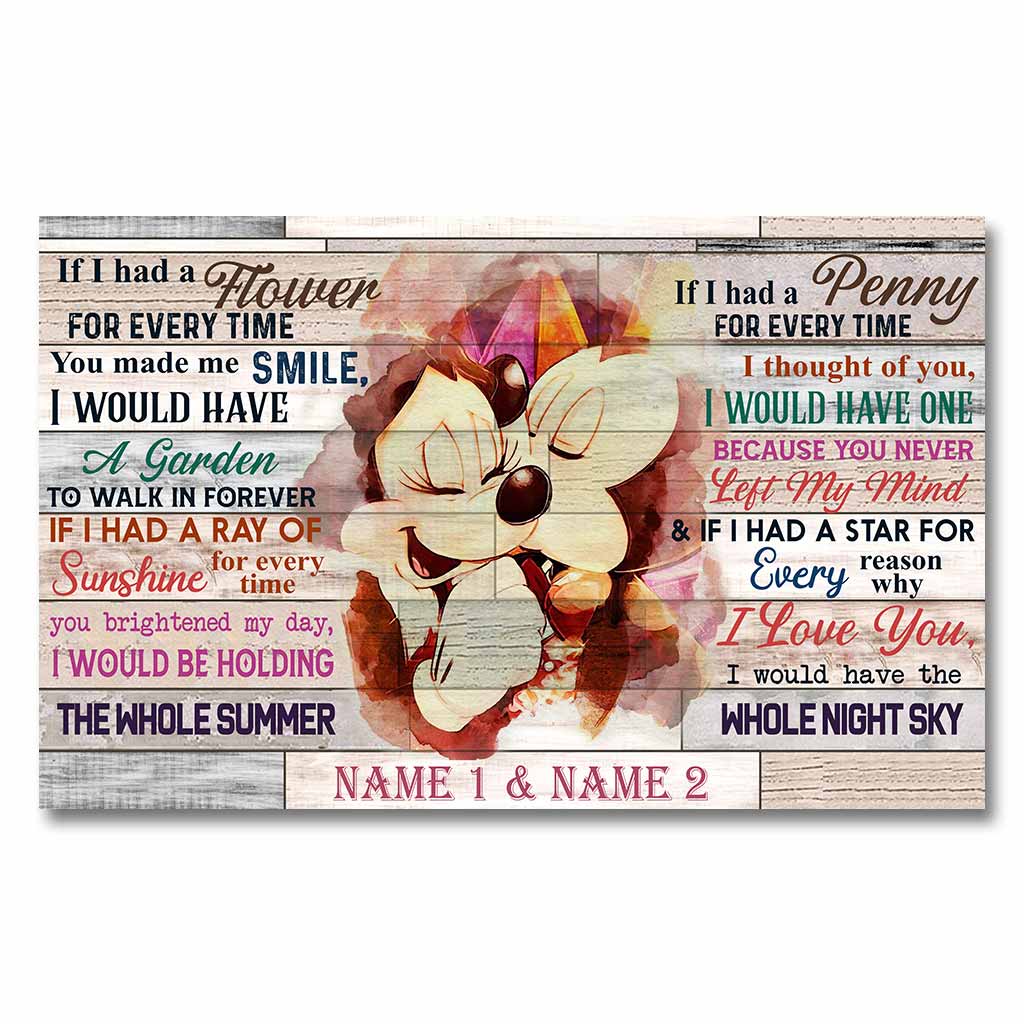 Personalized Couple Mouse Poster Love Message Gift Canvas and Poster GradoCreations